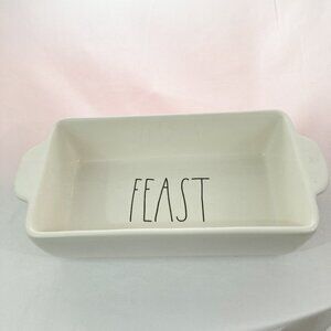 Rae Dunn "Feast" Ceramic Loaf Pan